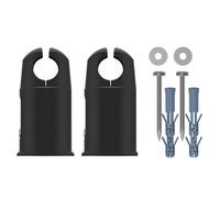 Myhomeware Two Single Black 19mm Clamp Brackets For Towel Rail Radiators Flat/curved