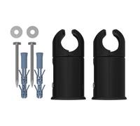 Myhomeware Two Single Black 25mm Clamp Brackets For Towel Rail Radiators Flat/curved