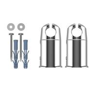 Myhomeware Two Single Chrome 19mm Clamp Brackets For Towel Rail Radiators Flat/curved