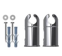 Myhomeware Two Single Chrome 25mm Clamp Brackets For Towel Rail Radiators Flat/curved