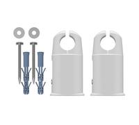 Myhomeware Two Single White 19mm Clamp Brackets For Towel Rail Radiators Flat/curved