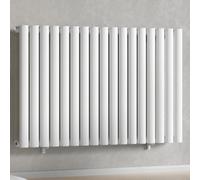 Myhomeware White 1020 X 600 mm Modern Horizontal Column Designer Radiator Oval Single Panel Radiator Heater