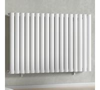 MYHOMEWARE White 1020 x 600 mm Modern Horizontal Column Designer Radiator Oval Single Panel Radiator Heater