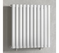 MYHOMEWARE White 660 x 600 mm Modern Horizontal Column Designer Radiator Oval Single Panel Radiator Heater