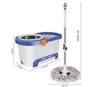 MYHOMiE SPIN MOP AND BUCKET SET- GREY- Anti-splashing Strong And Sturdy Material - Easy Floor Moping System - 1x Bucket + 2 Replacement Mop Heads - 13 Liter (Mop + Bucket)