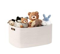 MYHOMMATTO Large Woven Laundry Basket Hamper with Handles 72L, White | cotton rope basket for Living Room Blanket Storage,wicker basket for Kids Toy,Gift,Bathroom,Bedroom Dirty Clothes