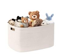 MYHOMMATTO Large Woven Laundry Basket Hamper with Handles 86L, White | cotton rope basket for Living Room Blanket Storage,wicker basket for Kids Toy,Gift,Bathroom,Bedroom Dirty Clothes
