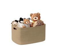MYHOMMATTO Small Woven Laundry Basket Hamper with Handles 45L, Jute | cotton rope basket for Living Room Blanket Storage,wicker basket for Kids Toy,Gift,Bathroom,Bedroom Dirty Clothes