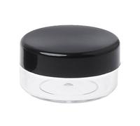 MYhose Cosmetic Bottle Makeup Jar Mini Sample Bottle Travel Cosmetic Pot Face Cream Container, Nail Box, Clear bottle + Black lid 3g