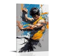 MYHRDF Bruce LeeLiving Room Wall Art Waterproof Multifunctional Canvas Home Office UV Resistant Frameless PosterFrame-style24x36inch(60x90cm)