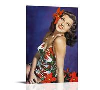 MYHRDF Rita HayworthLiving Room Wall Art Waterproof Multifunctional Canvas Home Office UV Resistant Frameless PosterFrame-style08x12inch(20x30cm)