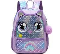 MYHSBYO Toddler Backpacks for Girls Boys 2-4 Kids Preschool Backpacks for Girls Boys Cute Kindergarten Backpack, Purple Mermaid