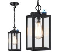 MYHXQ MY-CL207A-BK-1 Outdoor Hanging Porch Lights with Dusk to Dawn Sensor