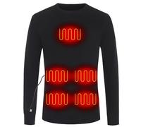 MYI Winter Body Top Knitted Warm Underwear Electric Heated Apparel Thermal Pullover Sweater Men Women(NOT Included Batteries), Black, XL/XXL