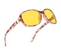 Myiaur Night Vision Glasses for Women Polarised Anti Glare Night Driving Headlight Glasses Trendy Wrap Around Frame for Overcast & Nighttime Driving