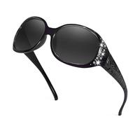 Myiaur Polarised Sunglasses for Women Fashion Oversized Wrap Around Frame with UV400 Protection & Shimmering Accents for Driving/Outdoor