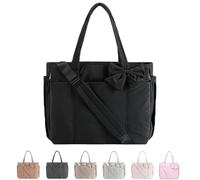 MYIHUIHUI Crush Bow Tote Bag For Women Lightweight Puffy Quilted Handbag Shoulder Bag With Compartments For Daily Work Travel(#01)