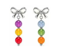 MYIHUIHUI Dopamine Rainbow Beaded Choker Necklace,UV Reactive Color Changing Beaded,Adjustable Waterproof Handmade Summer Vacation Jewelry For Women(Earrings-b)