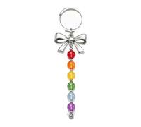 MYIHUIHUI Dopamine Rainbow Beaded Choker Necklace,UV Reactive Color Changing Beaded,Adjustable Waterproof Handmade Summer Vacation Jewelry For Women(Keychain-b)