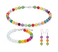 MYIHUIHUI Dopamine Rainbow Beaded Choker Necklace,UV Reactive Color Changing Beaded,Adjustable Waterproof Handmade Summer Vacation Jewelry For Women(Set-b)