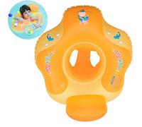 Myir Baby Float, Swimming Seat Baby Swimming Ring Adjustable Waist Inflatable Pool Float Swimming Trainer for Baby Infant Toddler with Manual Pump (Orange,L)