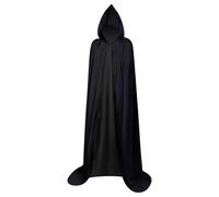 Myir JUN Unisex Hooded Halloween Cloak Halloween Costume Cape Robe Velvet | Cape Black Womens Halloween Costume Adult Fancy Dress Costumes for Adults Kids Cosplay (XL,Black Velvet)
