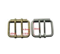 MYIW 1-9/16"(40mm) Replacement Roller Belt Buckle,Double Prongs DIY Leathercraft Hardware Belt Buckle - 2pcs (bronze and antique silver)