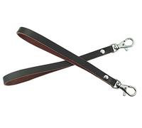 MYIW 2 pieces Genuine Leather Wrist Strap for Wallet Clutch Wristlet Purse Keys Keychain Pouch (dark brown)