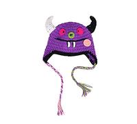 Myizim Girls Knitted Hat Women Kids Funny Monster Handmade Knitted Winter Beanie Hat with Ear Flap, Women-Purple, One Size
