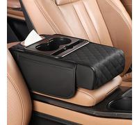 MYJDML Car Armrest Mat for Proton e.MAS 7 Ertiga Exora Iriz Juara X50 X70 X90, 4-in-1 Center Console Cover, Car Armrest Pad with Cup Holder, Multifunctional Car Armrest Cushion,B