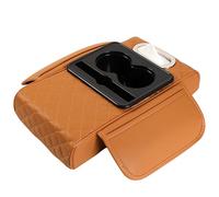 MYJDML Car Armrest Mat for Renault 4 5 6 9 11 12 13 14 15 16 17 18 19 20 21 25 30 Dauphine Super 5, 4-in-1 Center Console Cover, Car Armrest Pad with Cup Holder, Multifunctional Car Armrest Cushion