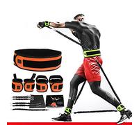 MYJZY Boxing Training Resistance Bands,Endurance Speed Trainer,Full Body Combat Fighting Resistance Training Set,Tension Elastic Rope Fitness Equipment,Orange