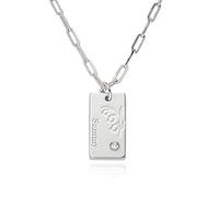 MYKA Blossom Link Chain with Birthflower and Diamond/Birthstone - Link Chain or Bubble Chain, Link Chain, Sterling Silver, Cubic Zirconia