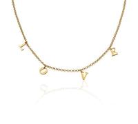 MYKA - Personalised Dangle Name Choker for Woman, Her - Custom Initial Alphabet Charm Necklace with Hanging Letters - Jewellery Gift for Mother's Day, Birthday, Valentine's Day (Gold Vermeil)