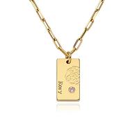 MYKA Personalised Flower and Stone Necklace, 0.925 Sterling Silver, 18K Gold and Rose Gold Plating, Custom Gift for Her, Women, Mother, Girlfriend - Dainty Jewelry for