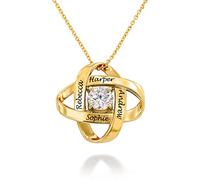 MYKA - Personalised Galaxy Necklace With Cubic Zirconia in Sterling Silver, 18ct Gold & Rose Gold Plated - Dainty Gift For Mum, Her, Women - Custom Jewellery For Mother's Day, Christmas