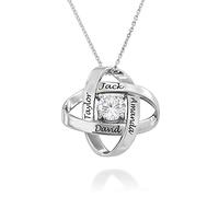 MYKA - Personalised Galaxy Necklace With Cubic Zirconia in Sterling Silver, 18ct Gold & Rose Gold Plated - Dainty Gift For Mum, Her, Women - Custom Jewellery For Mother's Day, Christmas