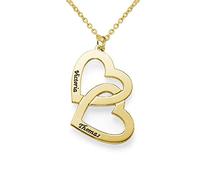 MYKA Personalised Heart in Heart Necklace/Customised Jewellery Women, Gifts for Woman (9ct Solid Gold)