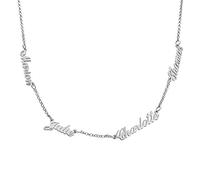 MYKA Personalised Multiple Name Necklace for Woman- Custom Any 5 Names - Nameplate Pendant Gift jewellery for Holiday Mum sterling silver