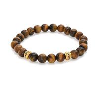 MYKA - Personalized Leo Lava, Tiger Eye, Lapis Semi-Precious Stone Bracelet with Custom Engraved Beads - Inscribed Gift for Dad, Him, Men - Jewelry for Father's Day, Christmas, Birthday, Various
