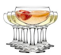 MYKAGS Martini Glasses Set of 6, 150 ML Champagne Saucers, Martini Prosecco Gin Butterfly-Shaped Glass Set, European-Style Vintage Cocktail Glasses, Ideal for Home Parties and Bars