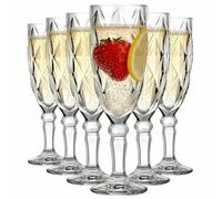 MYKAGS Set of 6 165ml Champagne Flutes, Ideal for Celebrations and Special Occasions, Premium Quality Crystal Glassware