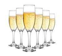 MYKAGS Set of 6 Classic Champagne Flutes, 188ml Crystal Clear Drinking Glasses for Bubbly Wine Sparkling Water