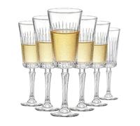 MYKAGS Set of 6 Long Stem Champagne Flutes, 180ml Crystal Cocktail Glasses for Martinis Cocktails Layered Liqueurs and Mixed Drinks