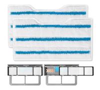 MyKEEPOW Reusable VacMop Replacement Pads Compatible with Shark Vac Pad,1+1+2 Pack,Gray & Blue