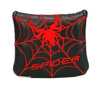 Mykepoda Black with Red Spider Embroidery Golf Club Square Mallet Putter Cover Magnetic Golf Headcover