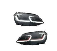 MYKLNFOU One Pair Upgrade Compatible For VW Golf 7.5 MK7.5 2018-2020 LED Auto Head Lights Assembly Turn Reverse Signal Head Lamps(Red line,Xenon)