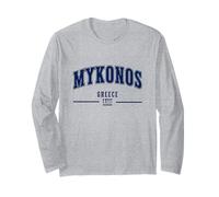 Mykonos Greece Flag Greek Island Aegean Sea Vacation GPS Long Sleeve T-Shirt