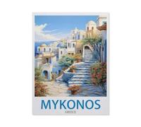 Mykonos Greece，Jigsaws Puzzles 1000 Pieces Teens Kids Jigsaw Entertainment Toys Brain Challenge Puzzle（38x52cm）-EE51