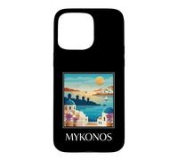 Mykonos Greece Vintage Retro Island Travel Design Case for iPhone 15 Pro Max